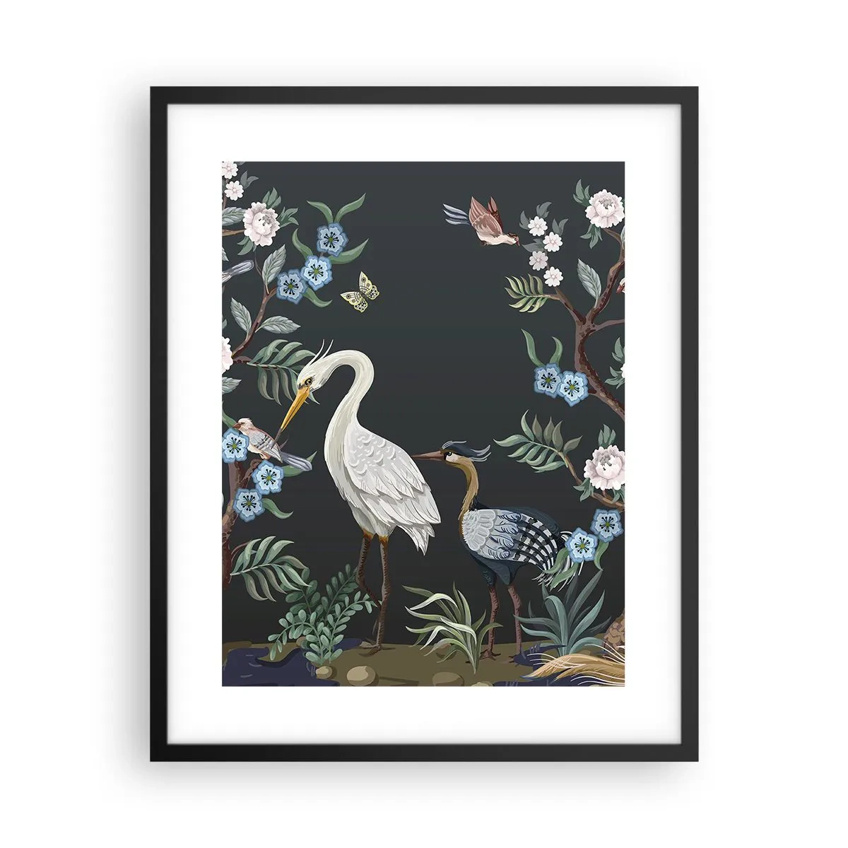Poster în ramă neagră - Parada păsărilor - 40x50 cm
