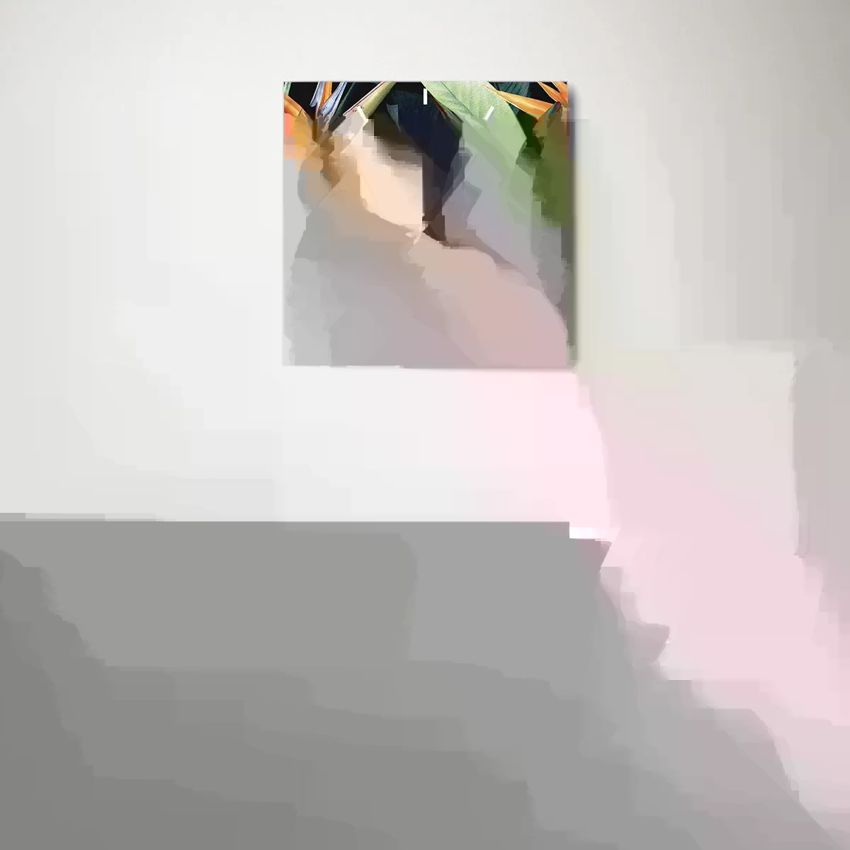 Ceas de perete - Ceas pe sticlă - Florile de flacără ale tropicelor - 30x30 cm