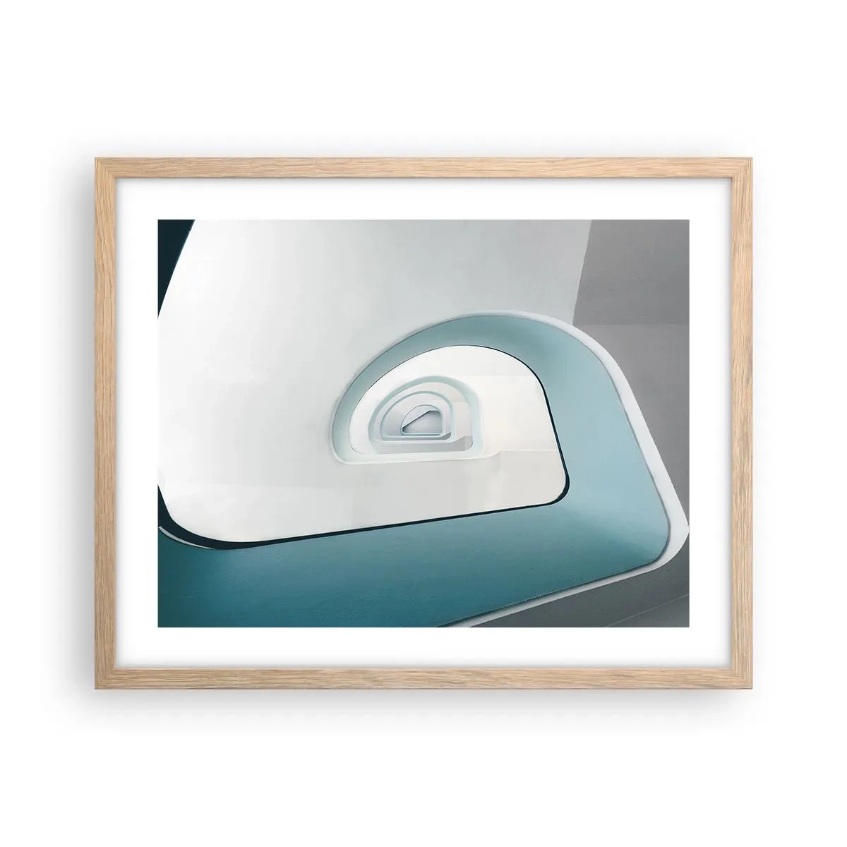 Poster în ramă de stejar deschis - Până la fundul albastrului - 50x40 cm