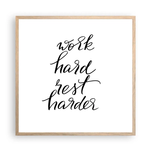 Poster în ramă de stejar deschis - Echilibrul vieții - 60x60 cm