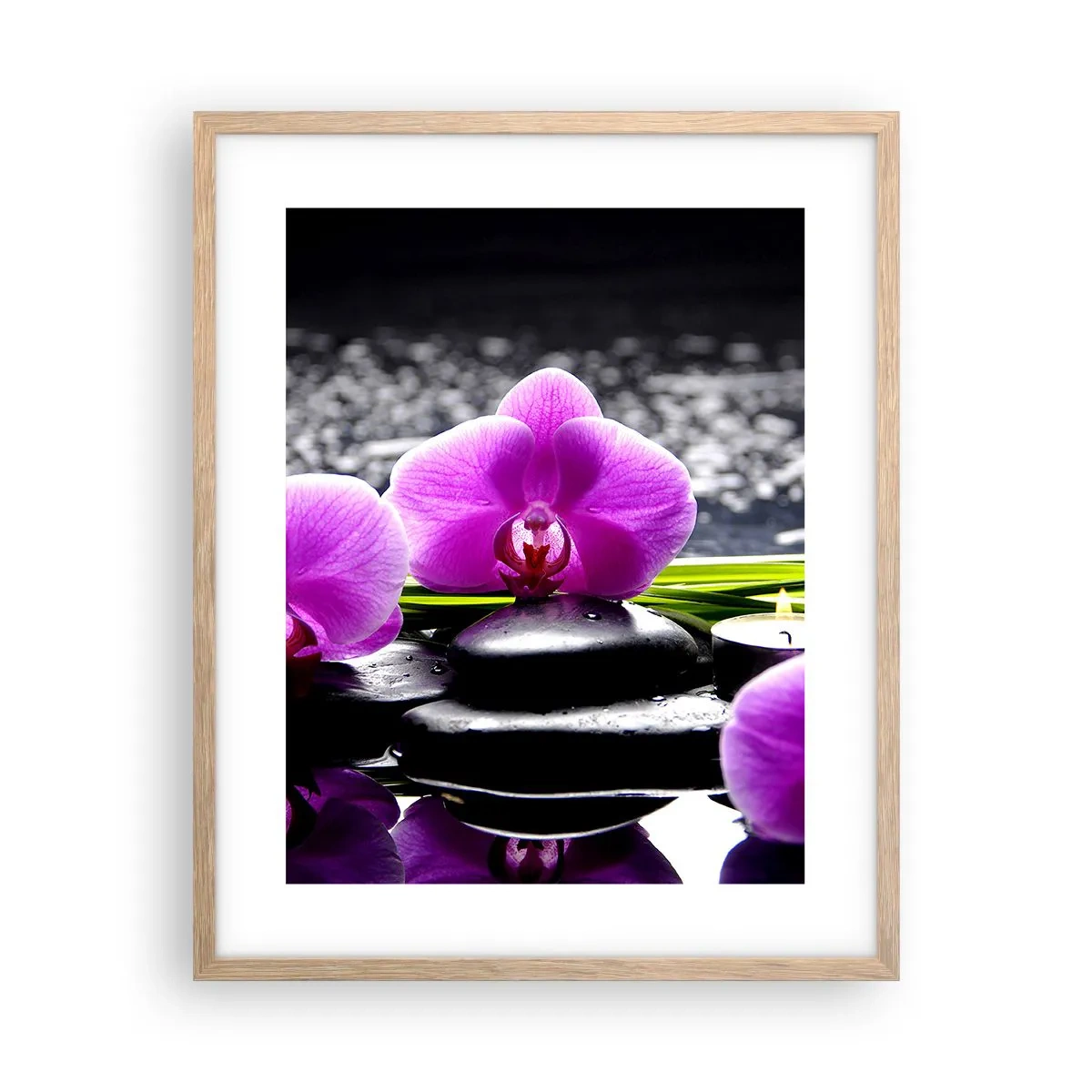 Poster în ramă de stejar deschis - Să te scufunzi în pace și liniște - 40x50 cm