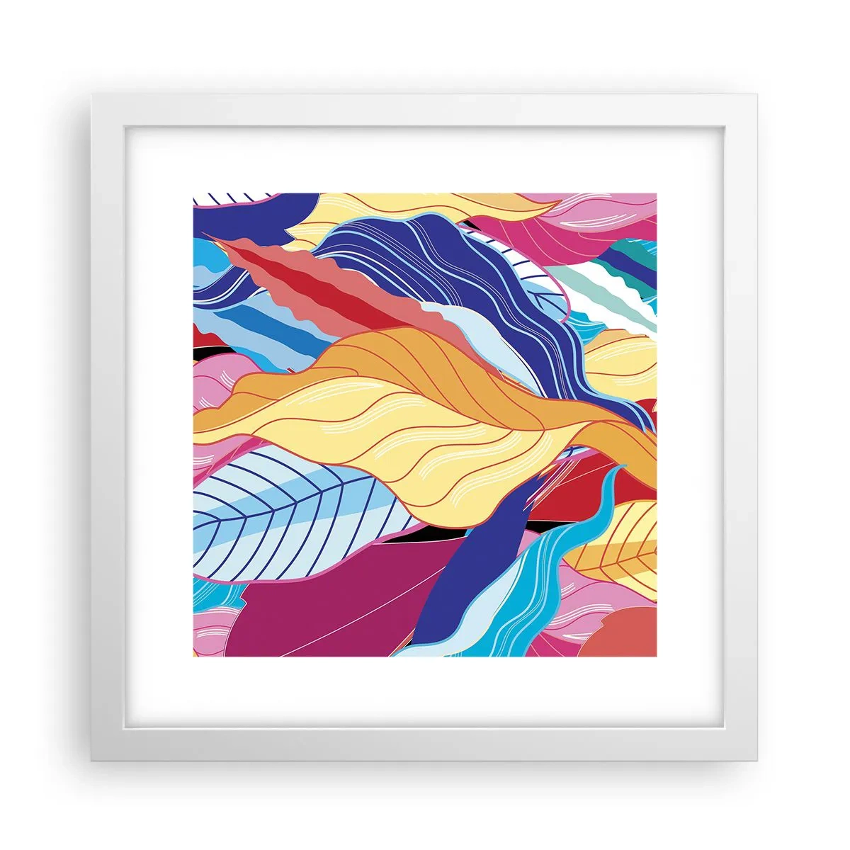 Poster în ramă albă - O dezordine colorată - 30x30 cm