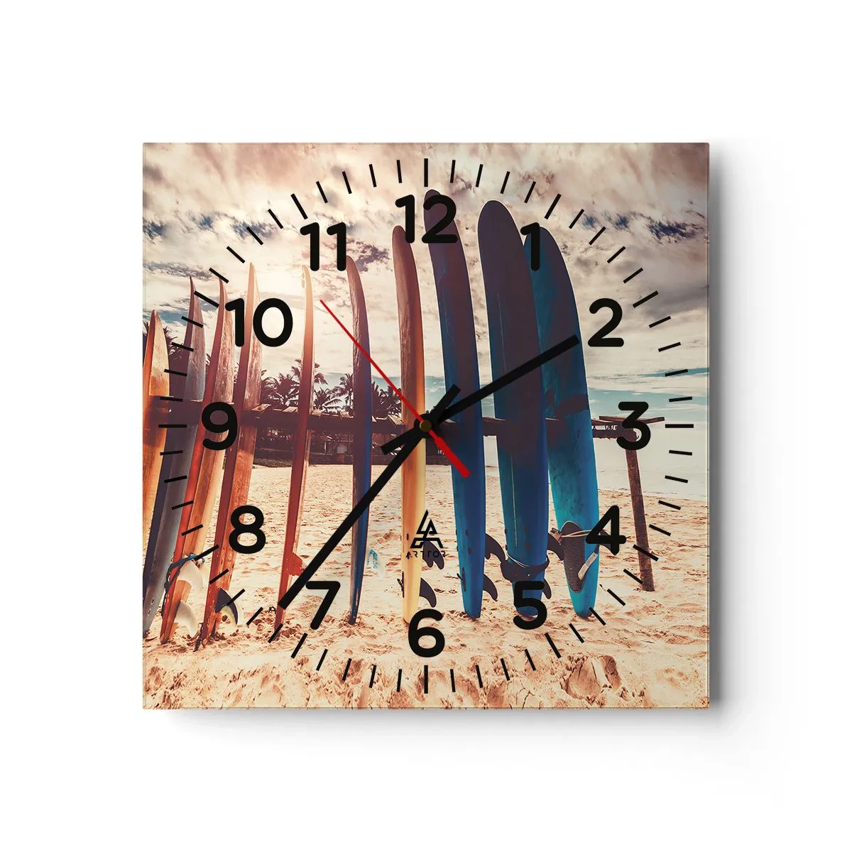 Ceas de perete - Ceas pe sticlă - Noapte bună, până mâine - 30x30 cm