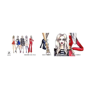 Mostră de Tapet Standard Eco - Every week Fashion Week - Femeie, Modă, Model - 100x30 cm