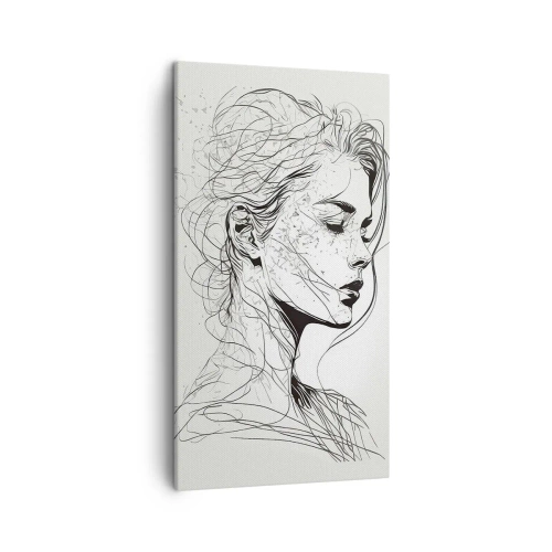 Tablou pe pânză - Desenată cu linii - 45x80 cm