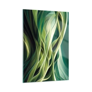 Tablou pe sticlă - Un joc abstract de verde - 50x70 cm