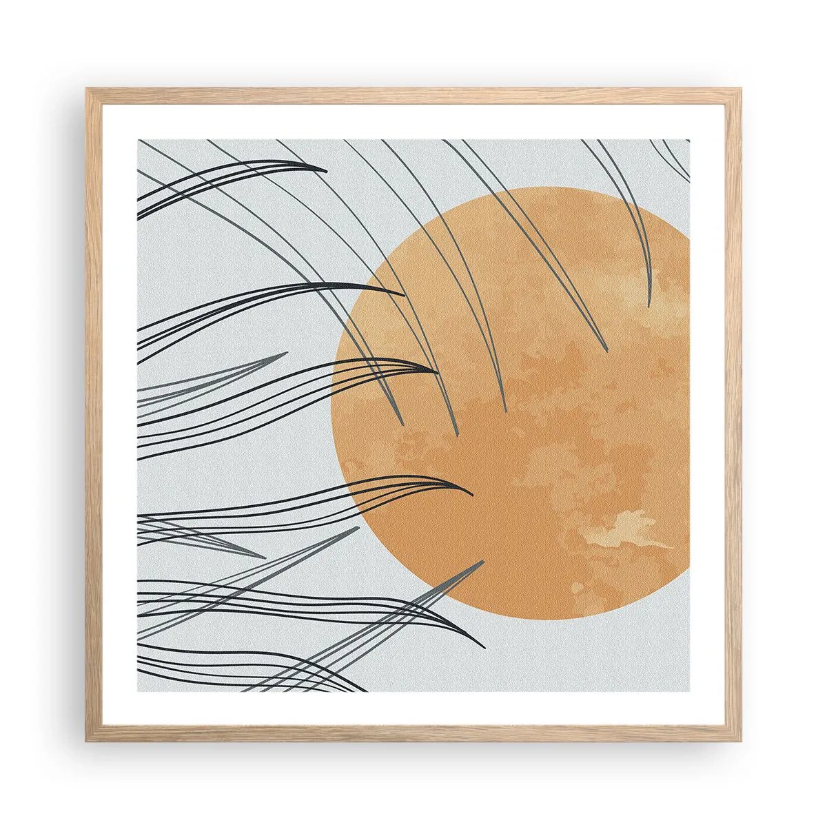 Poster în ramă de stejar deschis - Întotdeauna spre soare - 60x60 cm