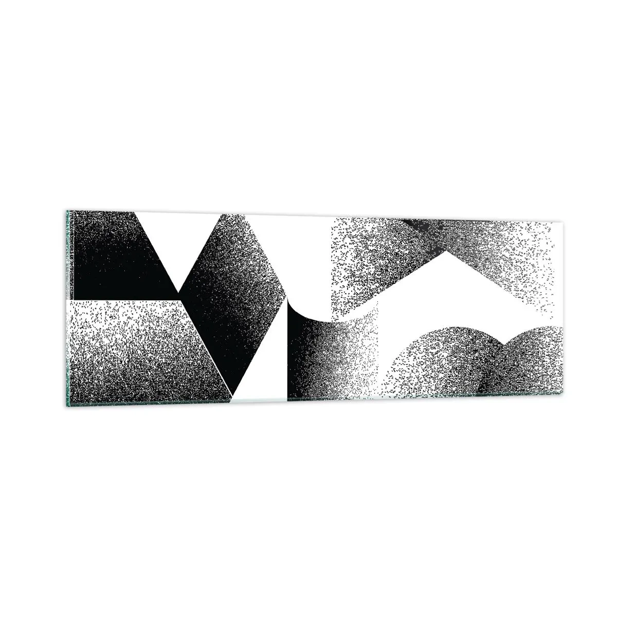 Tablou pe sticlă - Unghiuri și ovale - 90x30 cm