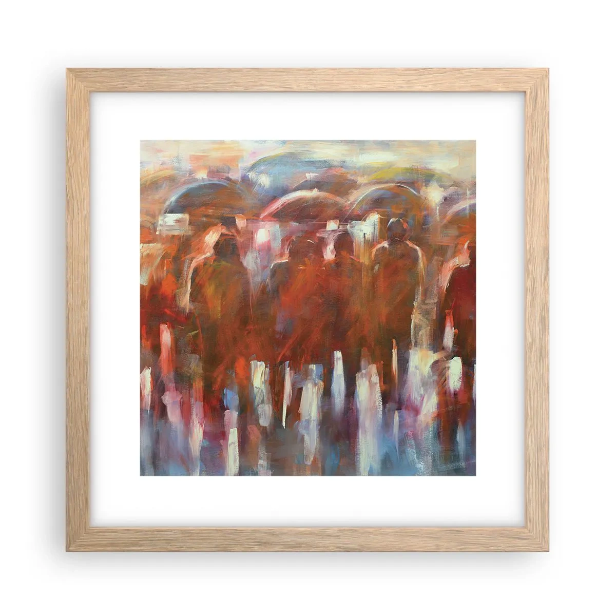 Poster în ramă de stejar deschis - Egali în ploaie și ceață - 30x30 cm