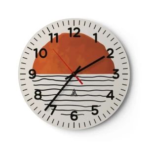 Ceas de perete - Ceas pe sticlă - În stil japonez - 30x30 cm