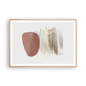 Poster în ramă de stejar deschis - Colonadă abstractă - 100x70 cm