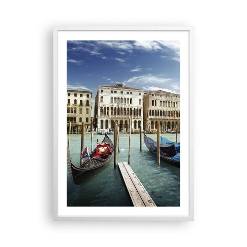 Poster în ramă albă - Palate în albastru - 50x70 cm