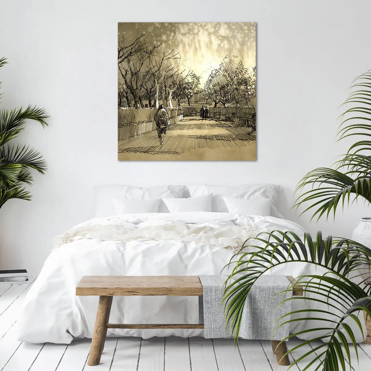 Tablou pe pânză - Un moment reținut cu pene - 40x40 cm