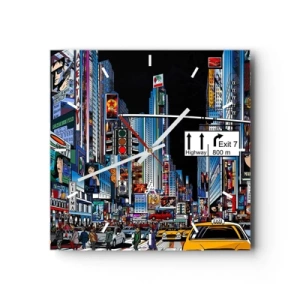 Ceas de perete - Ceas pe sticlă - O noapte mare și comică - 30x30 cm