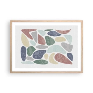 Poster în ramă de stejar deschis - Un mozaic de culori pudrate - 70x50 cm