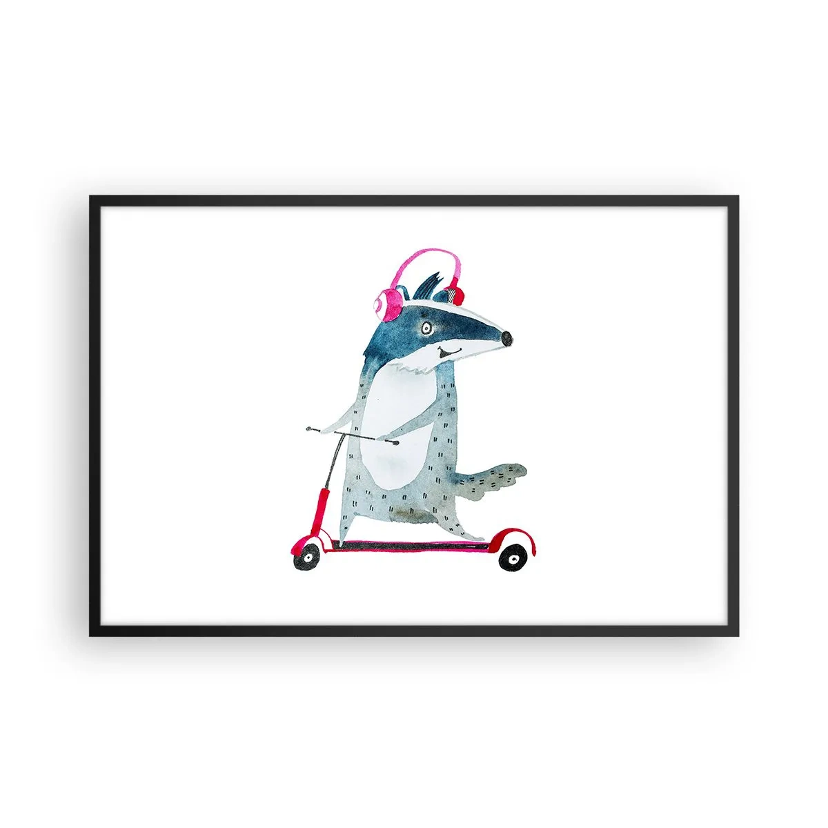 Poster în ramă neagră - Bucurie de bursuc - 91x61 cm