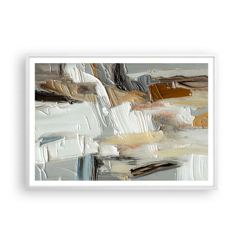 Poster în ramă albă - Stratificare colorată - 100x70 cm