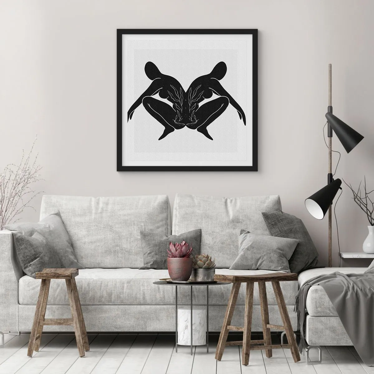 Poster în ramă neagră - Suflet comun - 50x50 cm