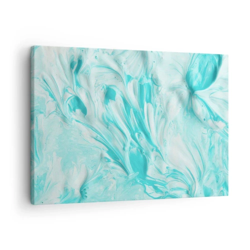 Tablou pe pânză Canvas - Un motiv abstract în nuanțe pastelate de albastru și alb. - 70x50cm - Împreună pentru totdeauna - Decorațiune modernă pentru perete pentru living și dormitor ARTTOR