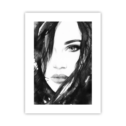 Poster - Studiu unei dame în alb și negru - 30x40 cm