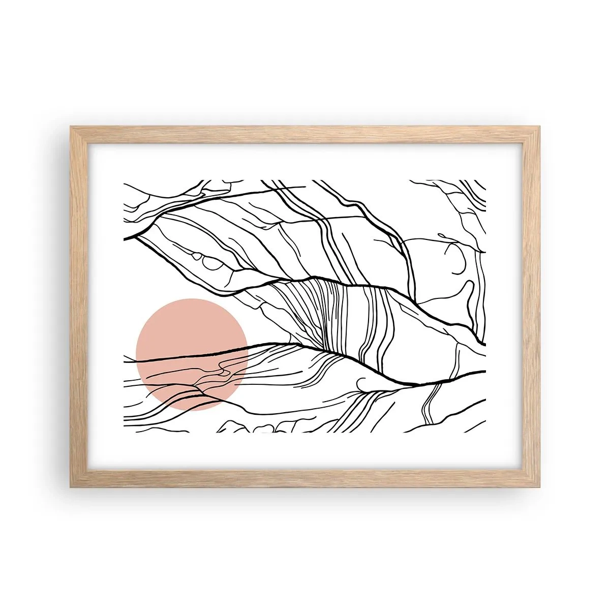 Poster în ramă de stejar deschis - Într-o rețea de crengi - 40x30 cm