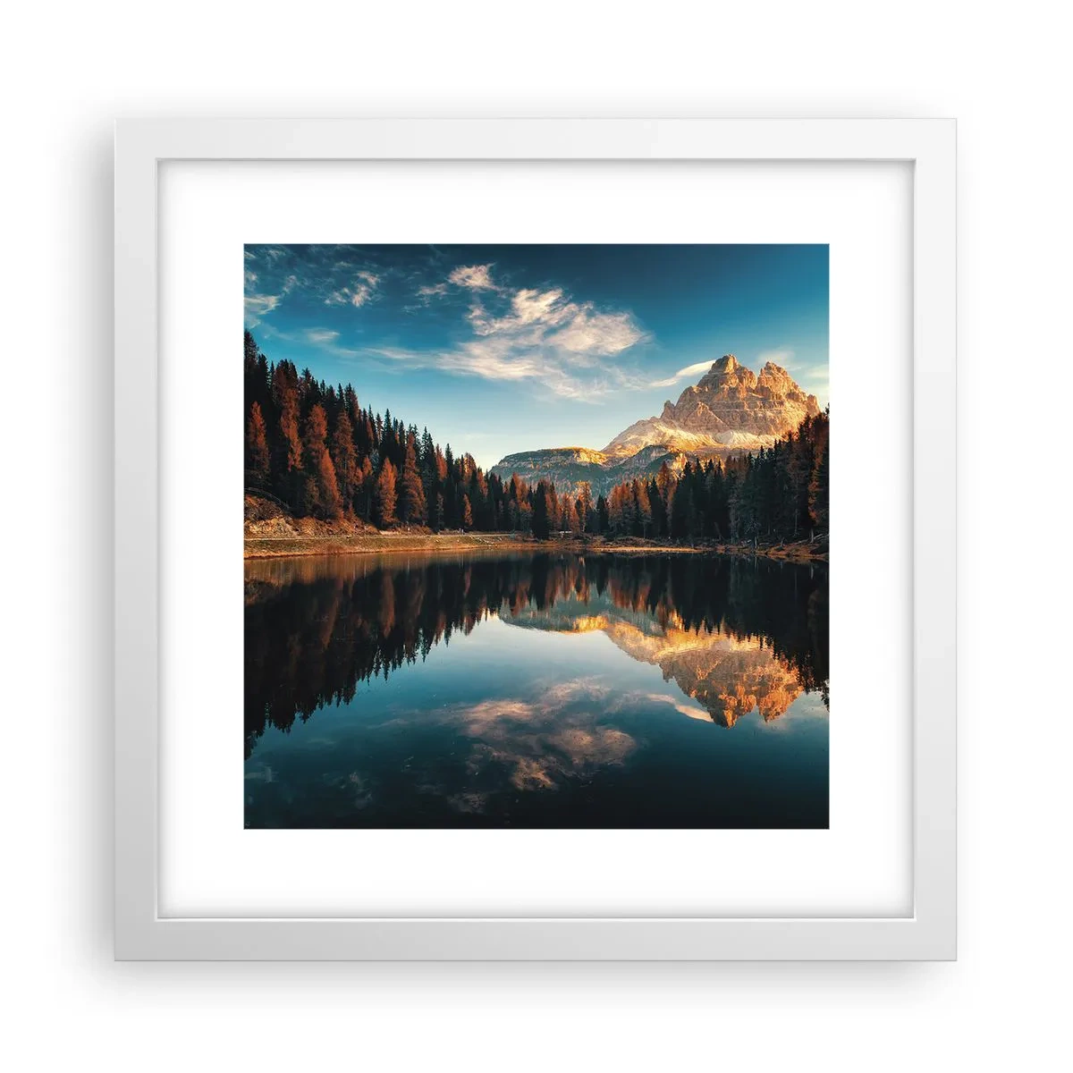 Poster în ramă albă - Peisaj dublat - 30x30 cm