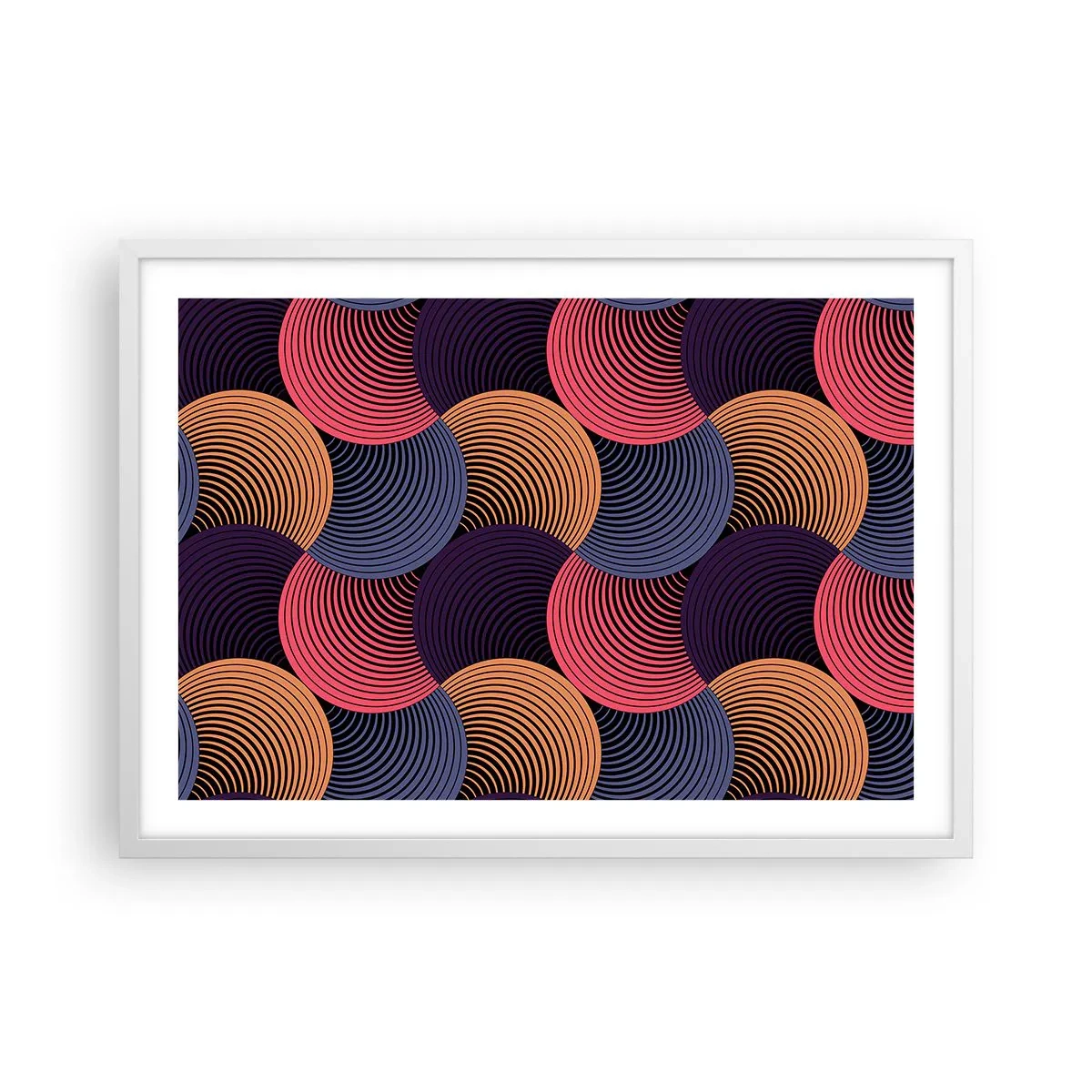 Poster în ramă albă - Într-un ritm de cerc - 70x50 cm