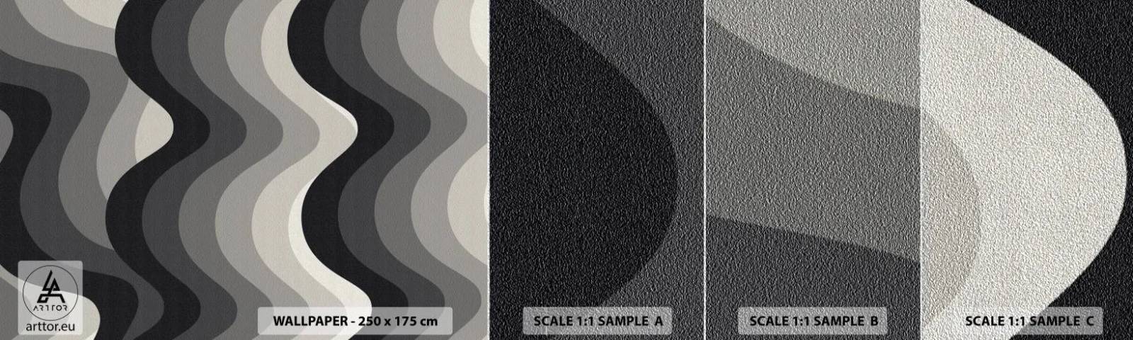 Mostră tapet Premium Sand - Val după val - Linii, Valuri, Abstracția - 100x30 cm