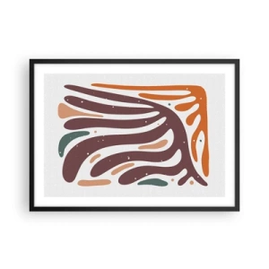 Poster în ramă neagră - Compoziție organică radială - 70x50 cm