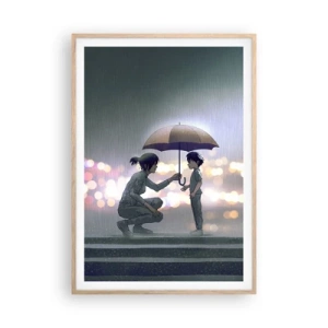 Poster în ramă de stejar deschis - Și totul este bine acum - 70x100 cm