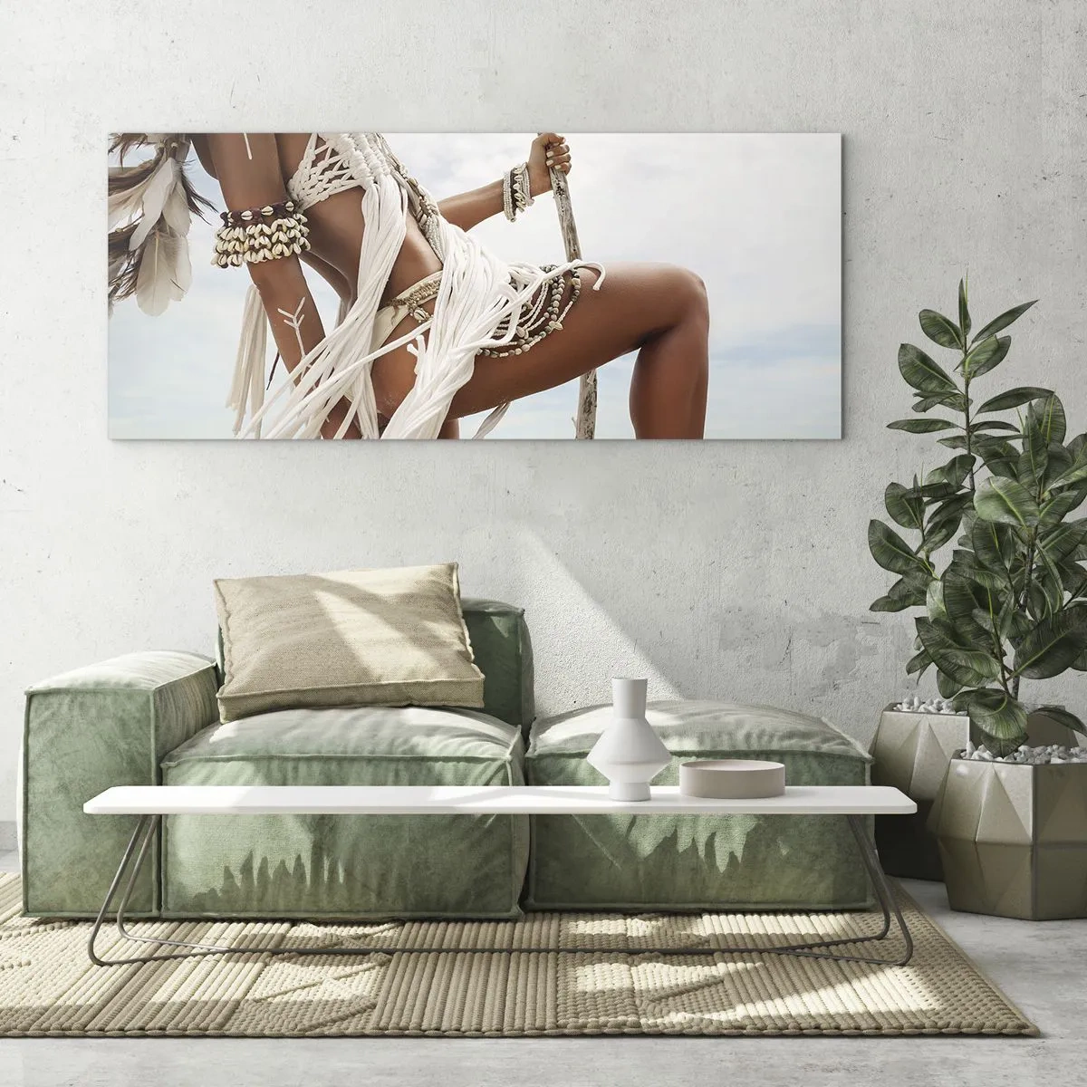 Tablou pe sticlă - Preoteasa Soarelui - 140x50 cm