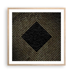 Poster în ramă de stejar deschis - Geometrie în stil glamour - 60x60 cm
