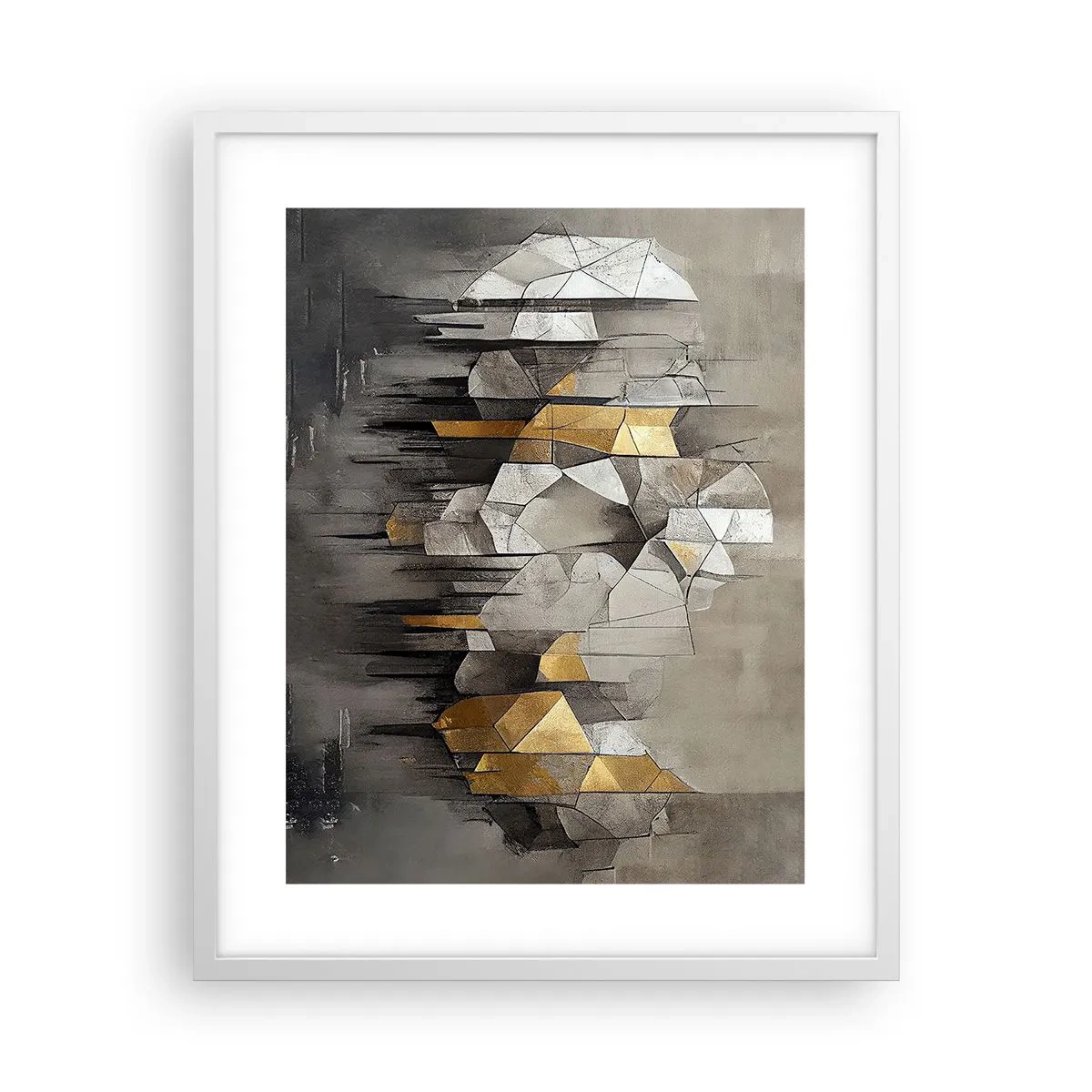 Poster în ramă albă - Compoziție de gheață și lumină - 40x50 cm