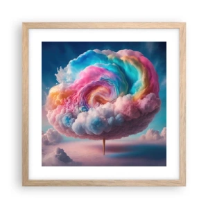 Poster în ramă de stejar deschis - Visul unui parc de distracții - 40x40 cm