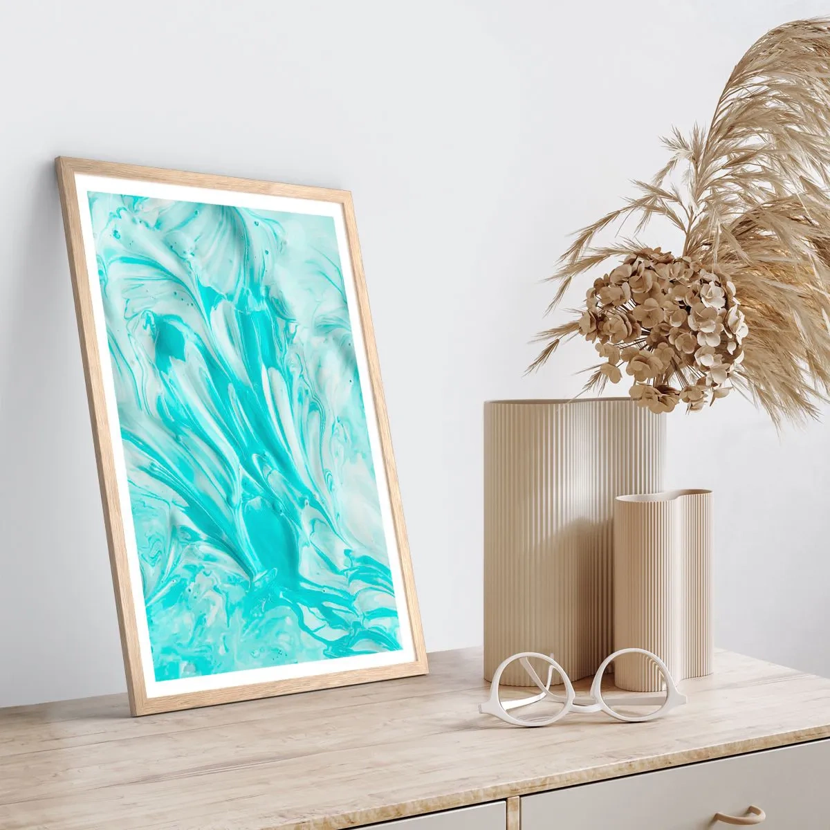 Poster în ramă de stejar deschis - Împreună pentru totdeauna - 50x70 cm