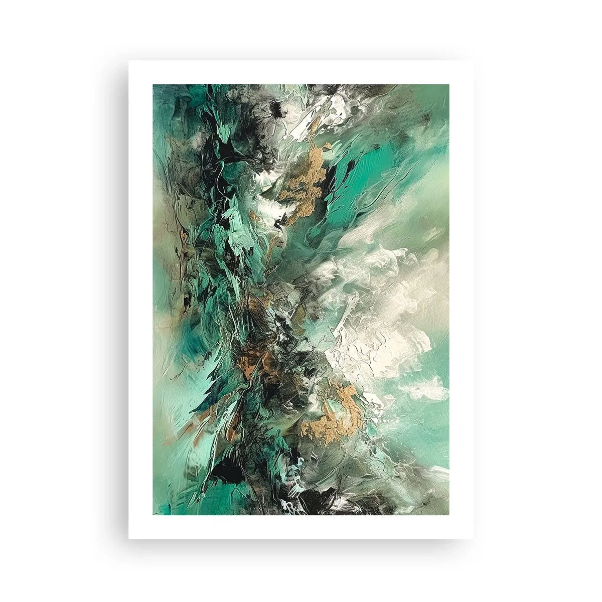 Poster - Fierbere negru-smarald - 50x70 cm