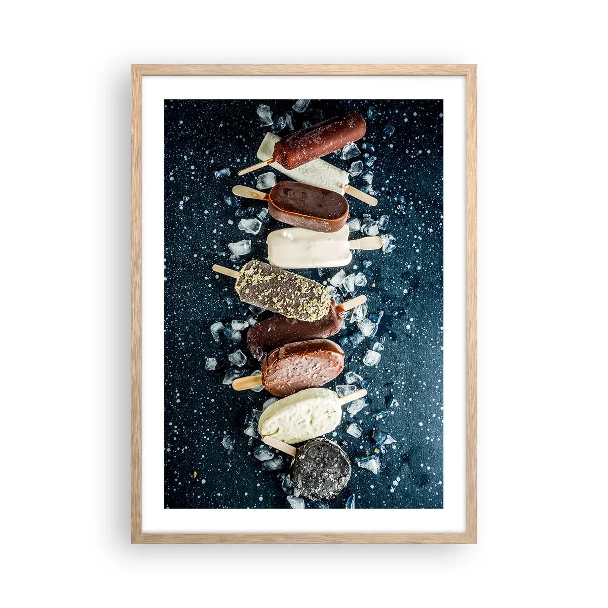 Poster în ramă de stejar deschis - Gustul unei veri fierbinți - 50x70 cm