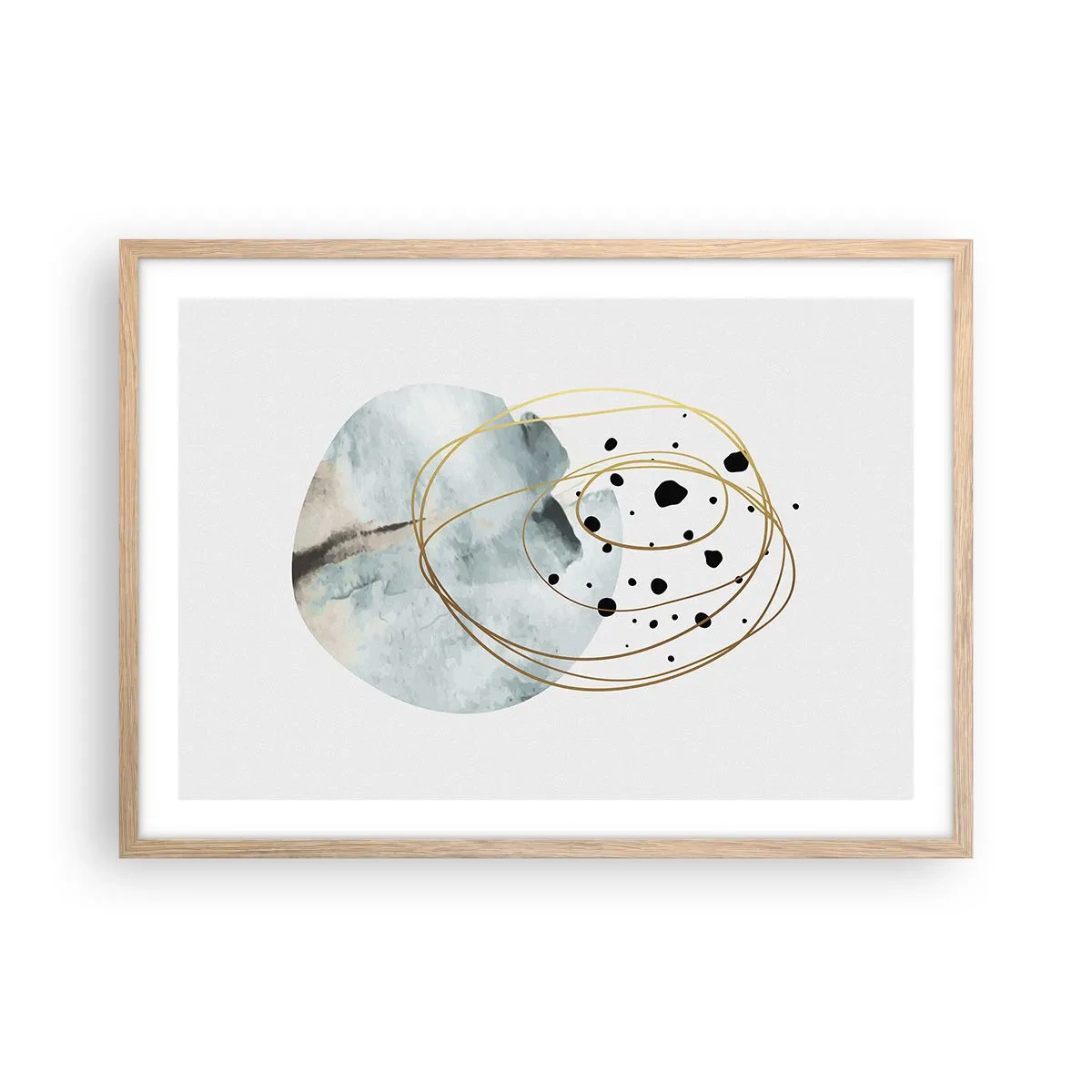 Poster în ramă de stejar deschis - În îmbrățișarea spațiului - 70x50 cm