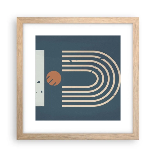 Poster în ramă de stejar deschis - Geometrie în funcție de rodie - 30x30 cm