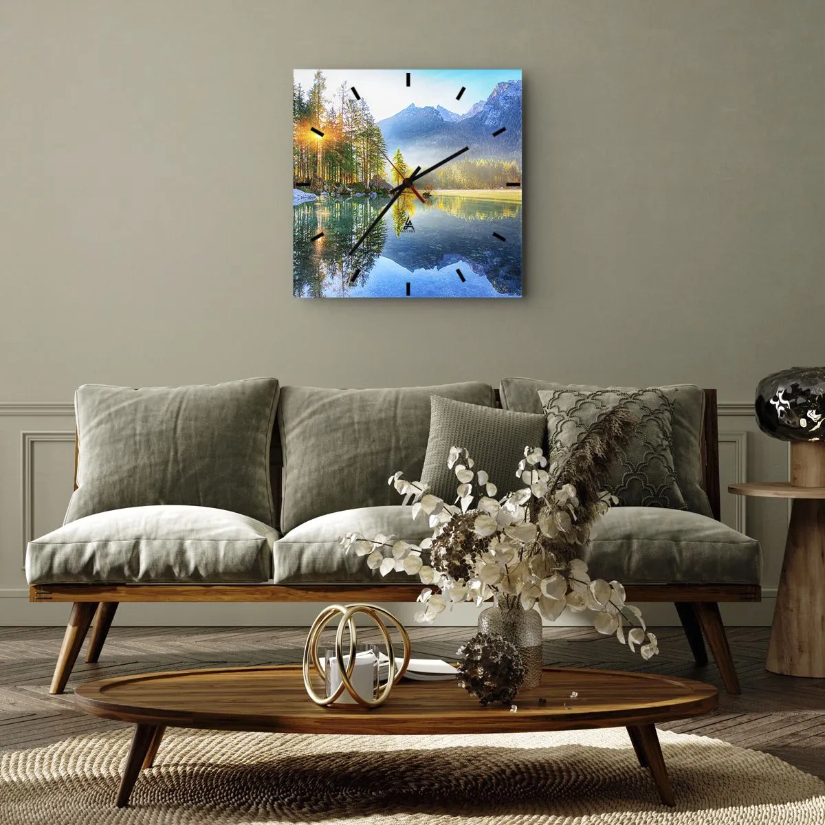 Ceas de perete - Ceas pe sticlă - Maiestate și dulceață - 30x30 cm