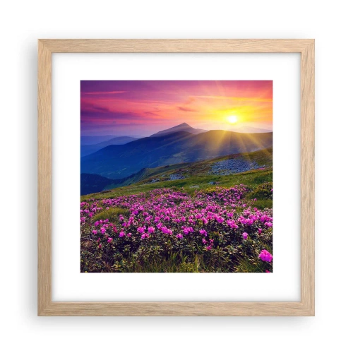 Poster în ramă de stejar deschis - ... Și peste tot în jur se simte un miros de jneapăn și parfum de ierburi... - 30x30 cm