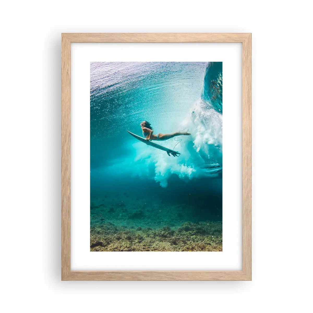 Poster în ramă de stejar deschis - Lumea subacvatică - 30x40 cm