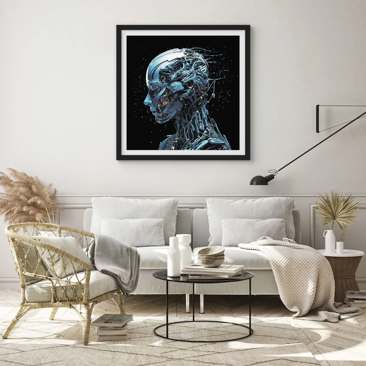 Poster în ramă neagră - Tehnologia este o femeie - 30x30 cm