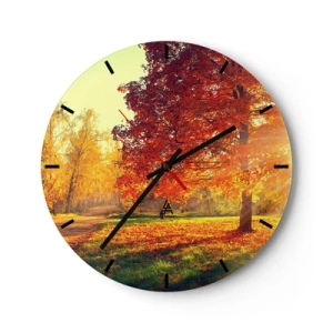 Ceas de perete - Ceas pe sticlă - Roșcatul este frumos - 30x30 cm