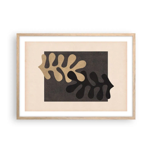 Poster în ramă de stejar deschis - Absență și completare - 70x50 cm