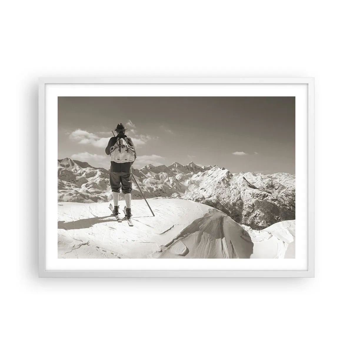 Poster în ramă albă - Și munții sunt la fel - 70x50 cm