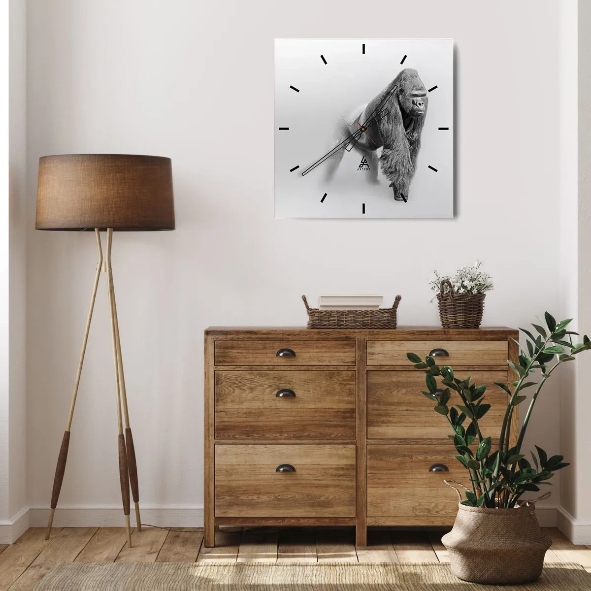 Ceas de perete - Ceas pe sticlă - Încrezător în puterea lui - 40x40 cm