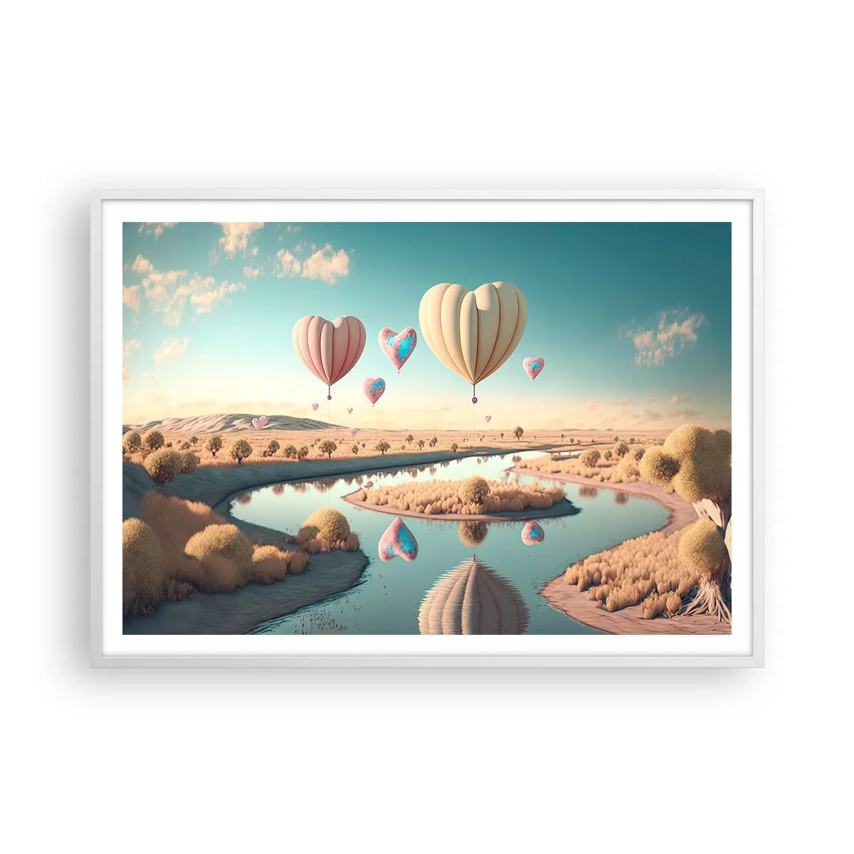 Poster în ramă albă - Iubirea ne înalță - 100x70 cm
