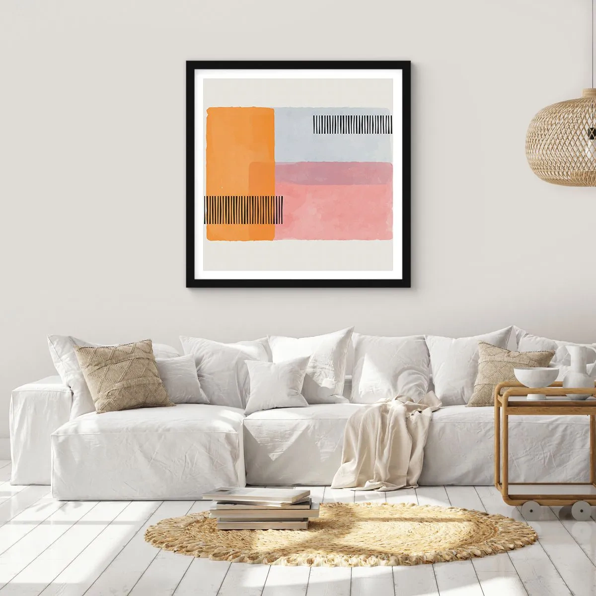 Poster în ramă neagră - Din colț în colț - 60x60 cm