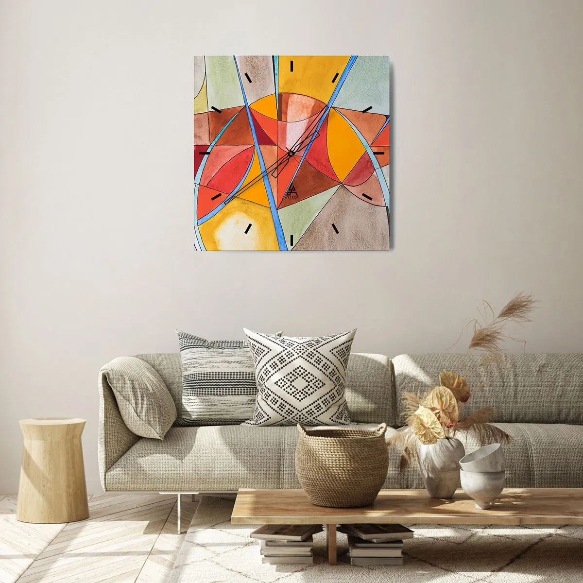 Ceas de perete - Ceas pe sticlă - Carusel, carusel de vise - 40x40 cm